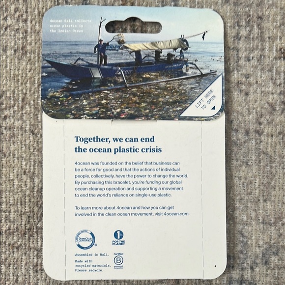 4ocean Teal and Pink Braided Bracelet - Picture 2 of 2